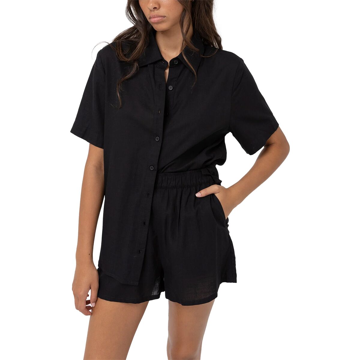 Image of Rhythm Classic Lounge Shirt - Women's Black, XL