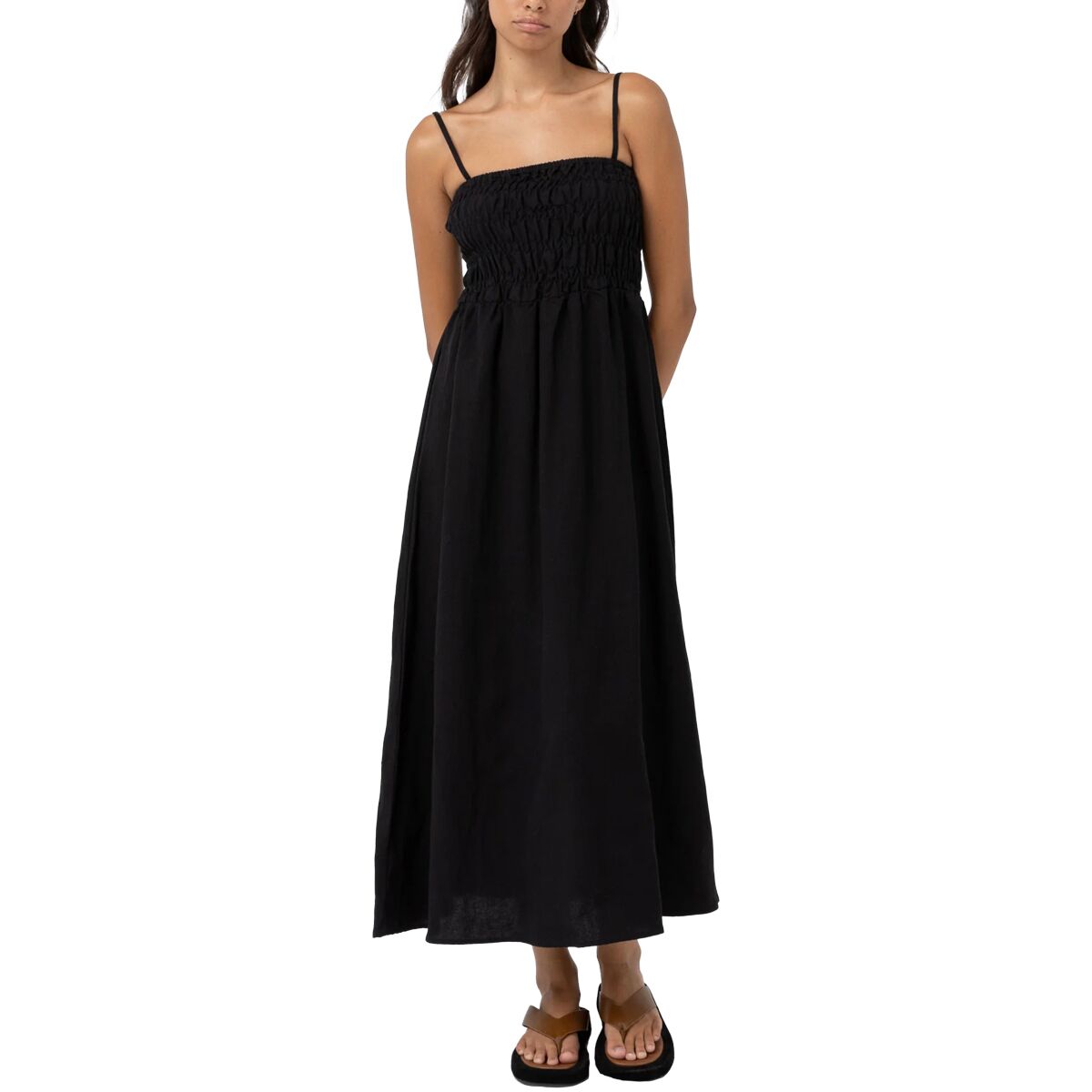Rhythm Classic Shirred Midi Dress - Women's
