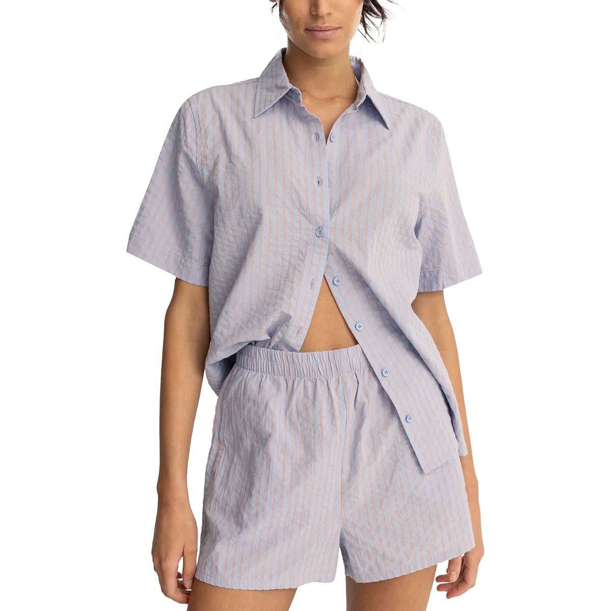 Rhythm Rhythm Paradiso Short-Sleeve Shirt - Women's Soft Blue, XS