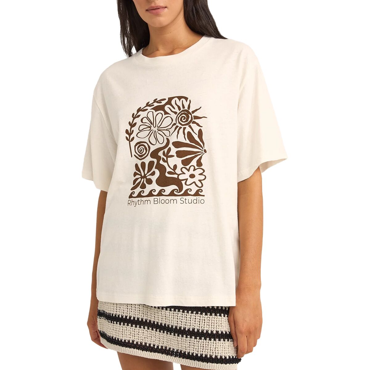 Rhythm Rhythm Bloom Studio Oversized T-Shirt - Women's Vintage White, XL