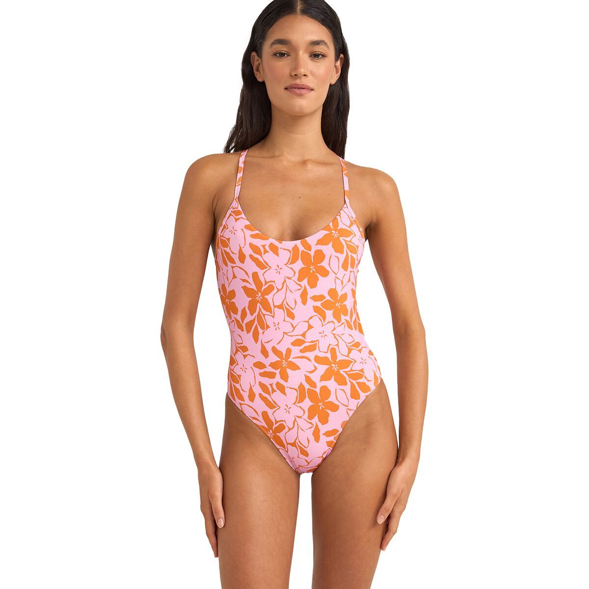 Rhythm Bora Bora Floral Cross Back One-Piece Swimsuit - Women's Pink, L