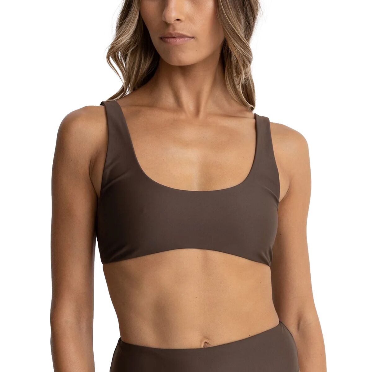 Image of Rhythm Classic Crop Bikini Top - Women's Chocolate, S