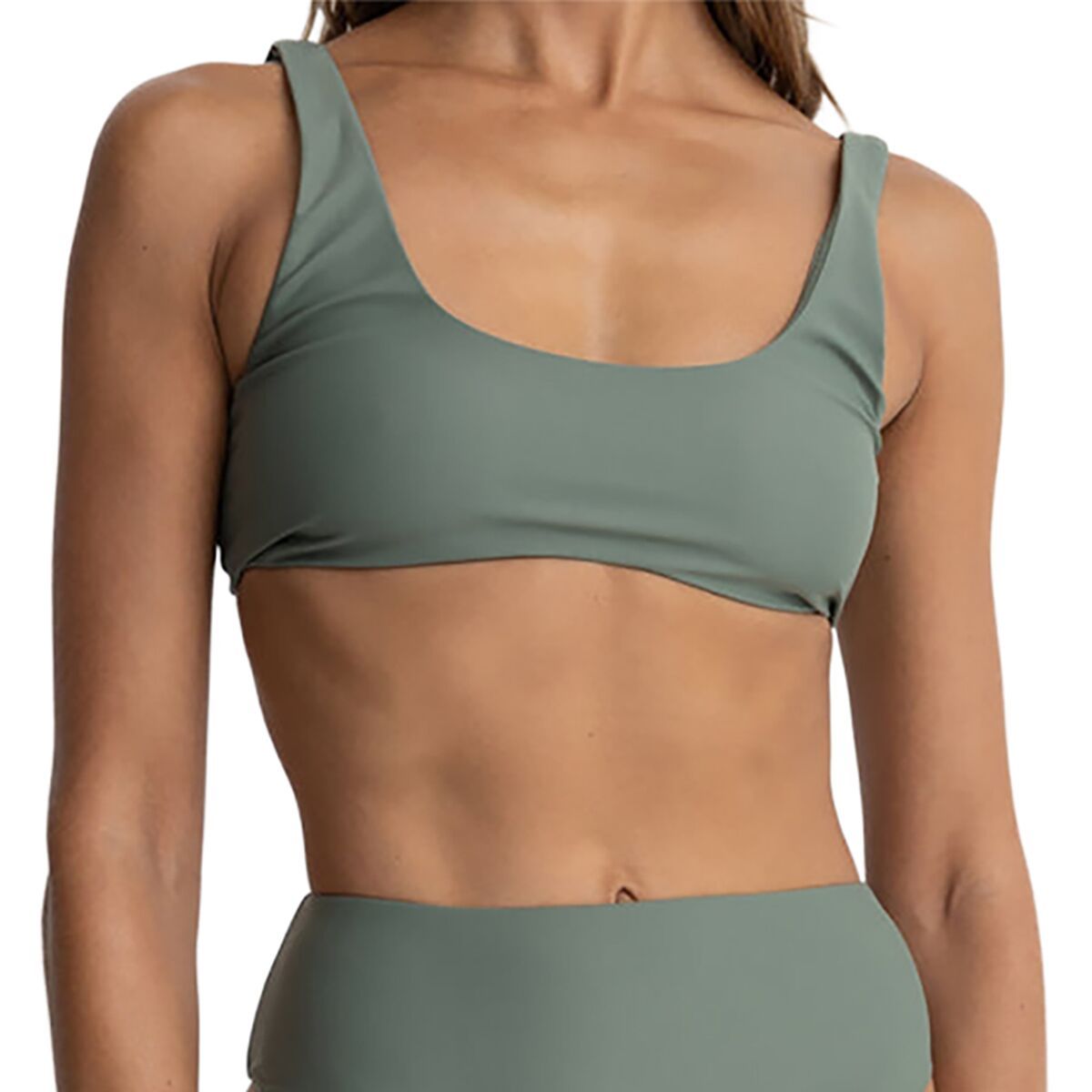Image of Rhythm Classic Crop Bikini Top - Women's Olive, S