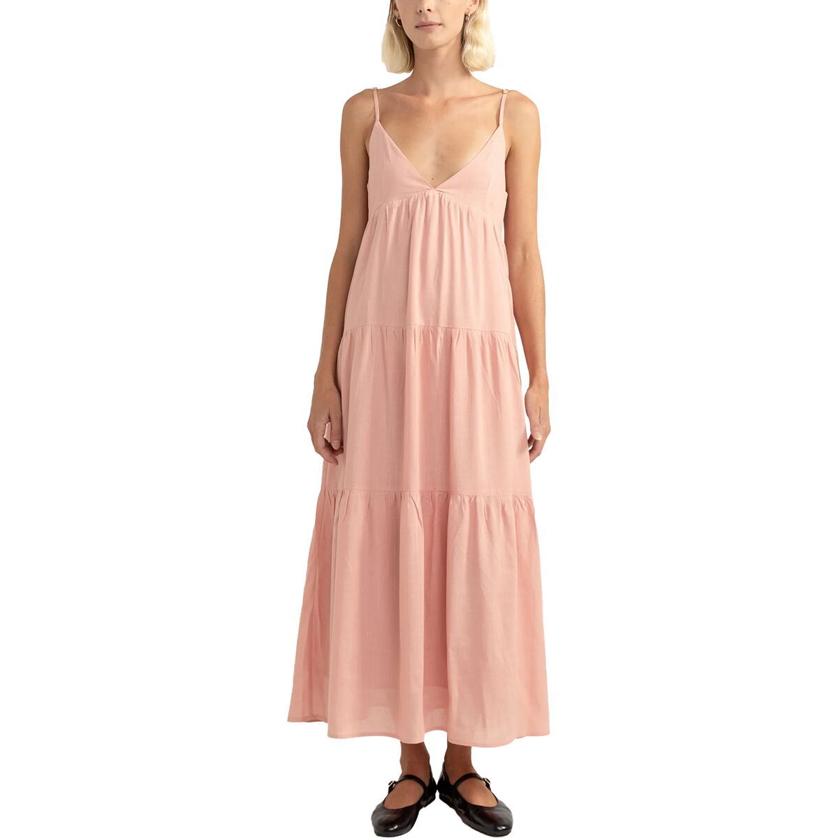 Image of Rhythm Classic Tiered Midi Dress - Women's Rose, S