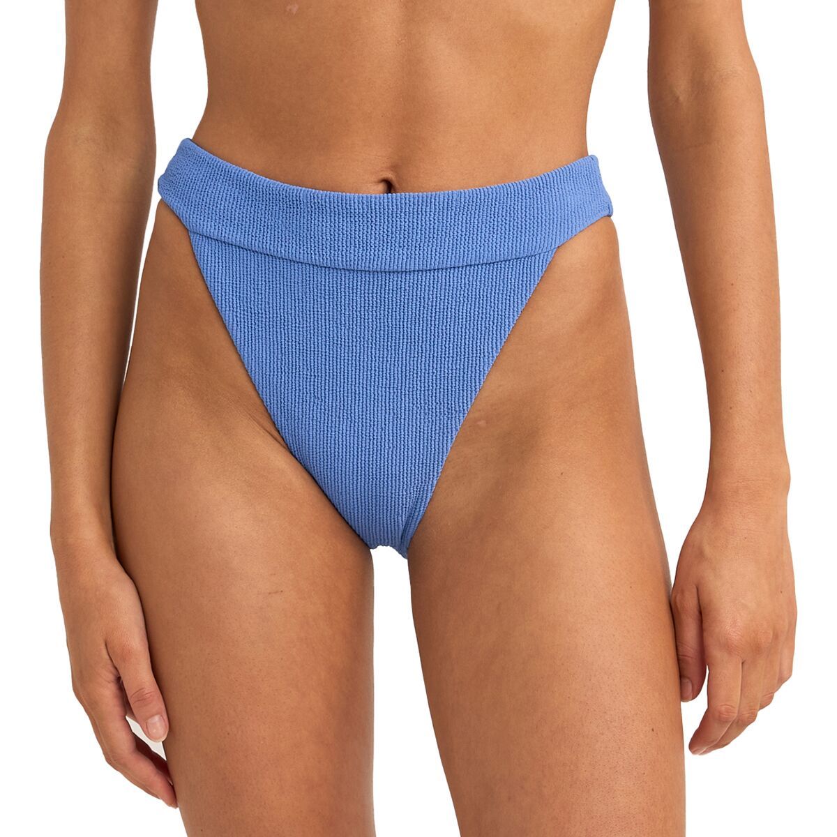 Image of Rhythm Isla Rib Hi Banded Bikini Bottom - Women's Cornflower, XS