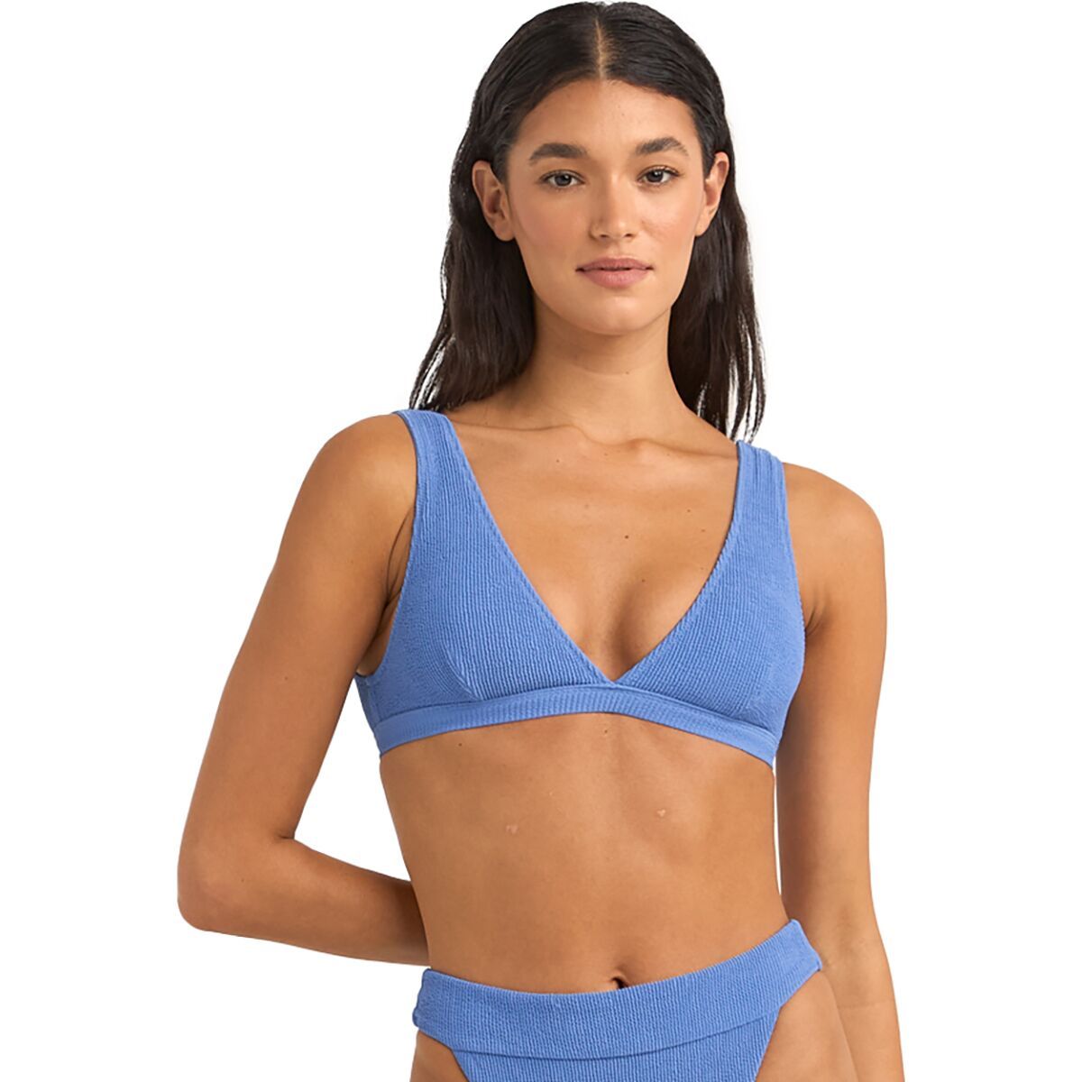 Rhythm Isla Rib Tall Tri Bikini Top - Women's Cornflower, XS