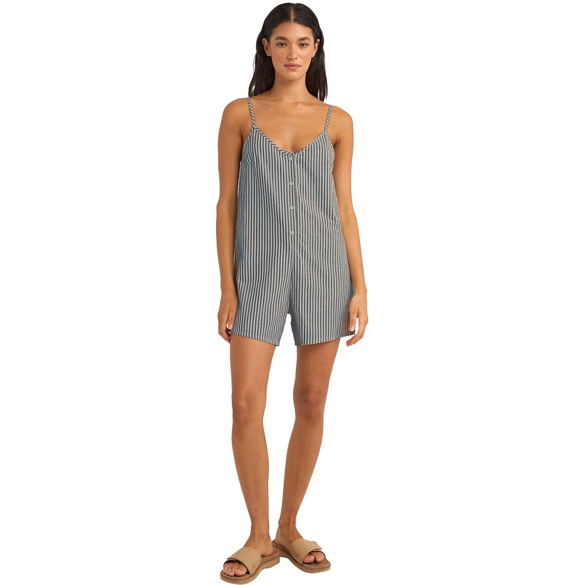 Rhythm Rhythm Valley Stripe Adjustable Romper - Women's Ivy, S