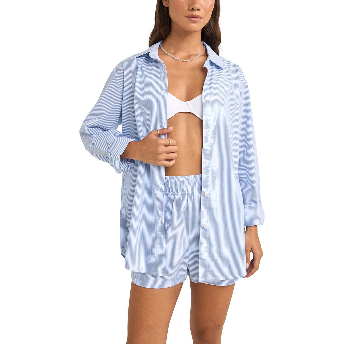 Image of Rhythm Zephyr Stripe Shirt - Women's Blue, M