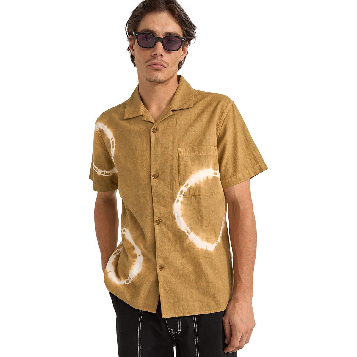 Image of Rhythm Tie Dye Short-Sleeve Shirt - Men's Cedar, L