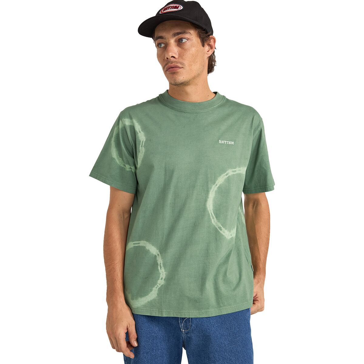 Image of Rhythm Tie Dye Short-Sleeve T-Shirt - Men's Vintage Green, L