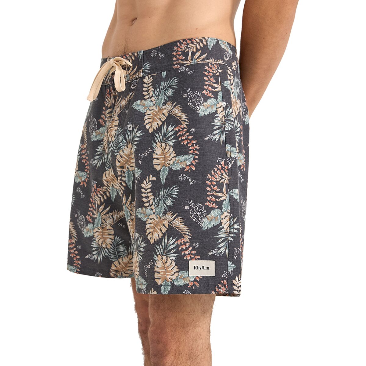 Rhythm Rhythm Tropical Paisley Swim Trunk - Men's Black, 34
