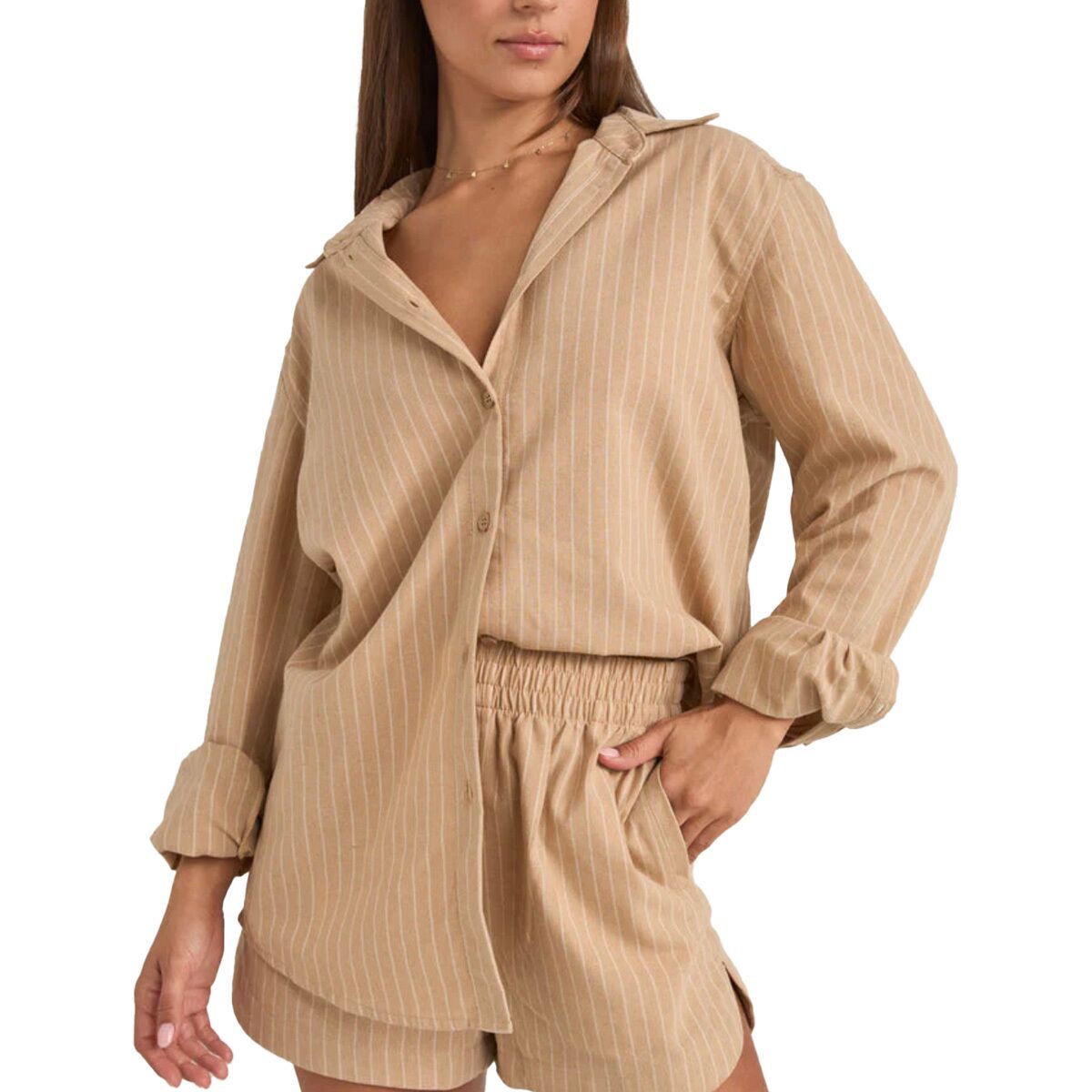 Image of Rhythm Byron Striped Shirt - Women's Natural, M