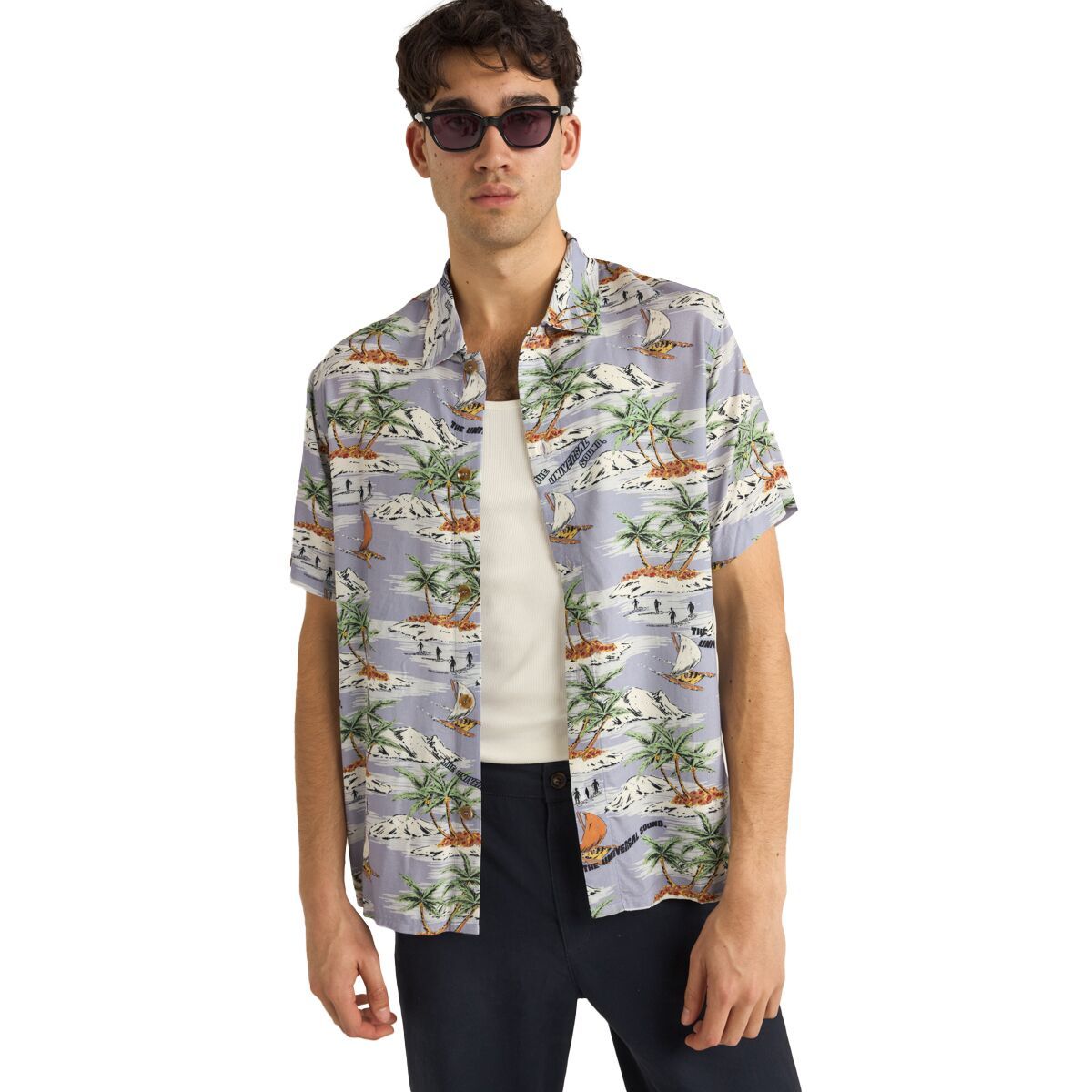 Rhythm Tropical Short-Sleeve Shirt - Men's Mist, XL