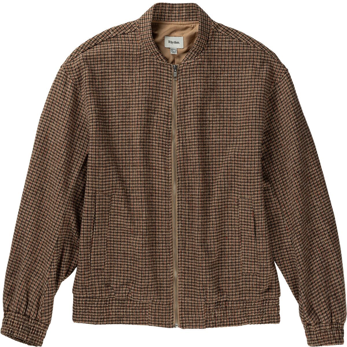 Image of Rhythm Check Oversized Bomber Jacket - Women's Brown, L