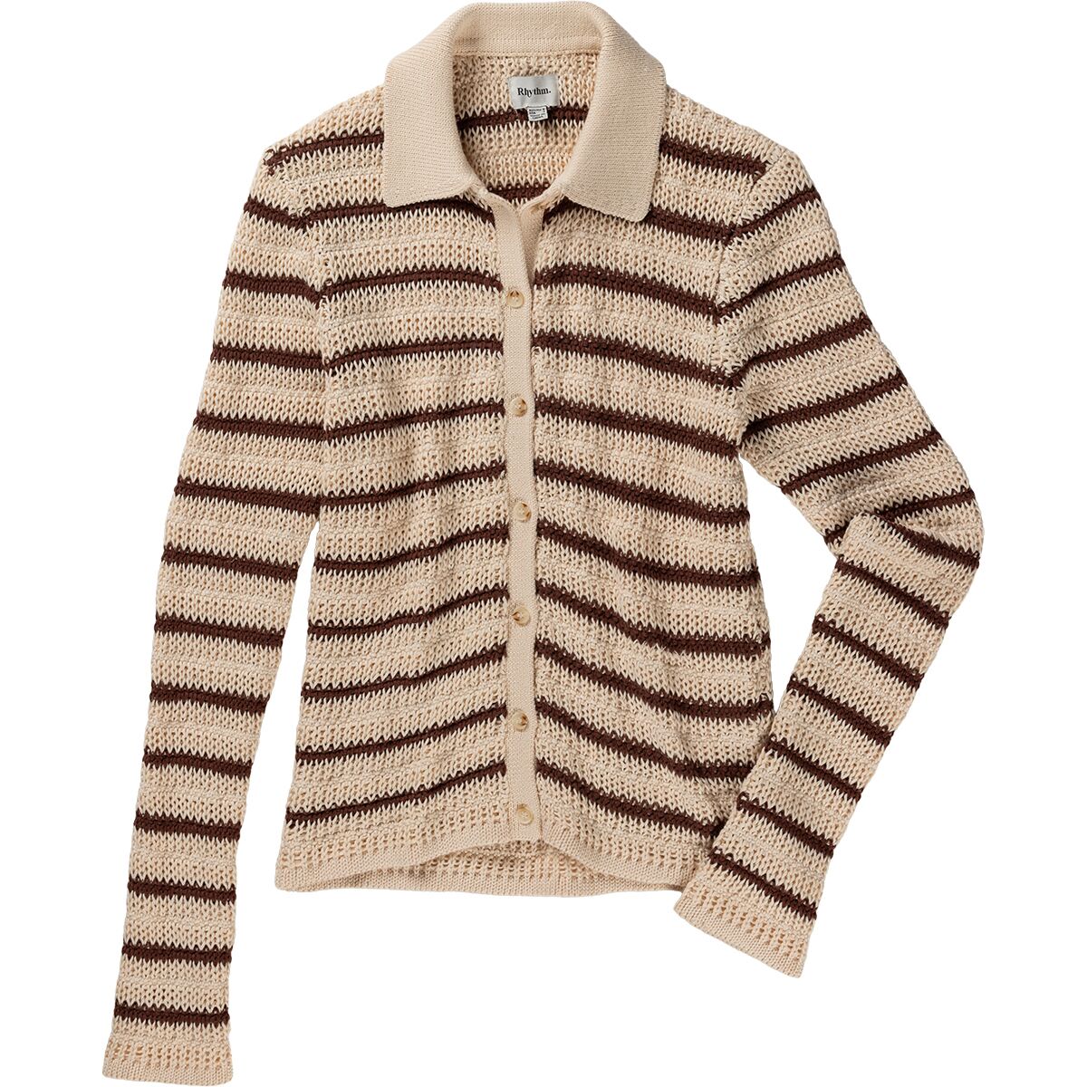 Image of Rhythm Highline Stripe Long-Sleeve Knit Top - Women's Chocolate, XS