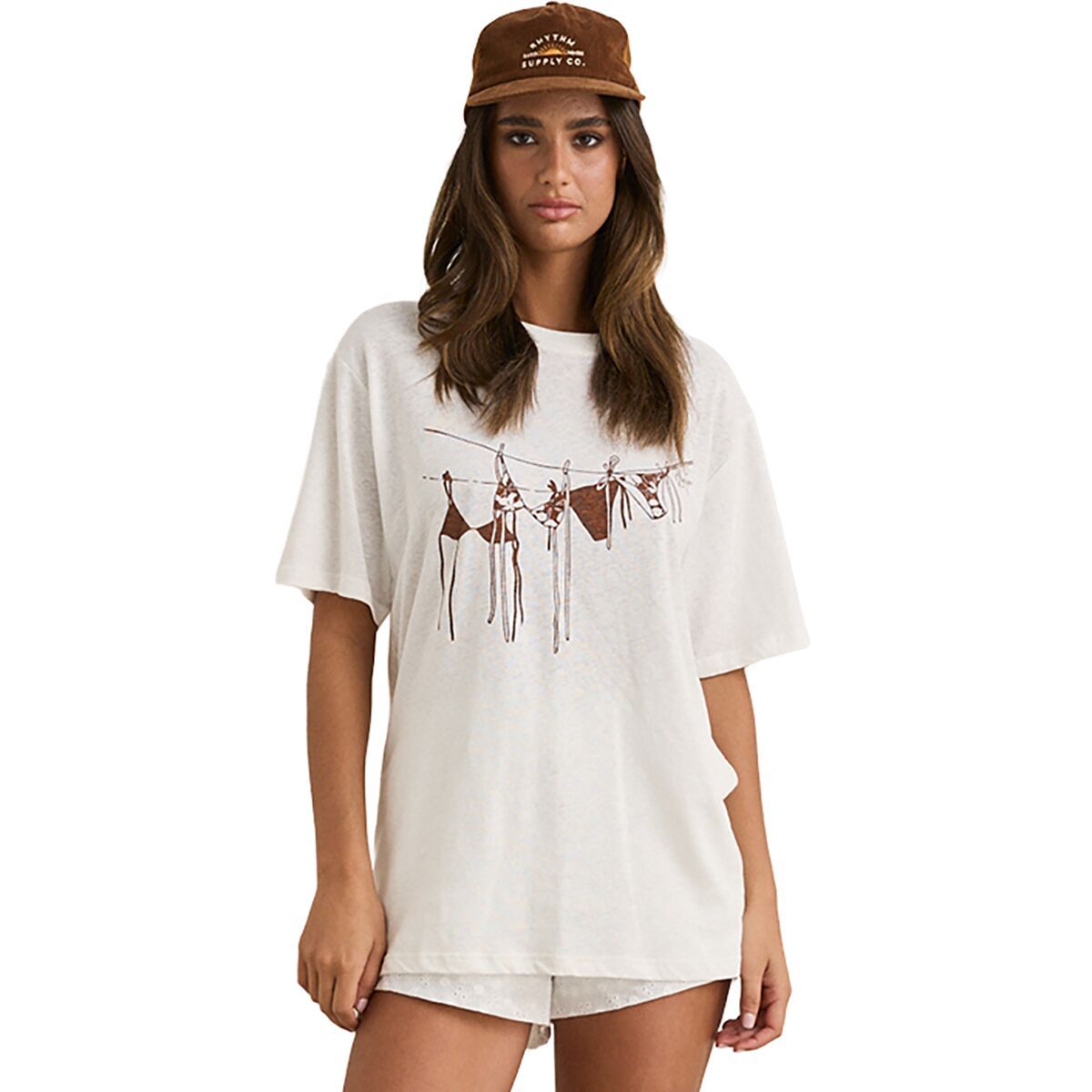 Image of Rhythm Melia Oversized T-Shirt - Women's Chocolate, XL