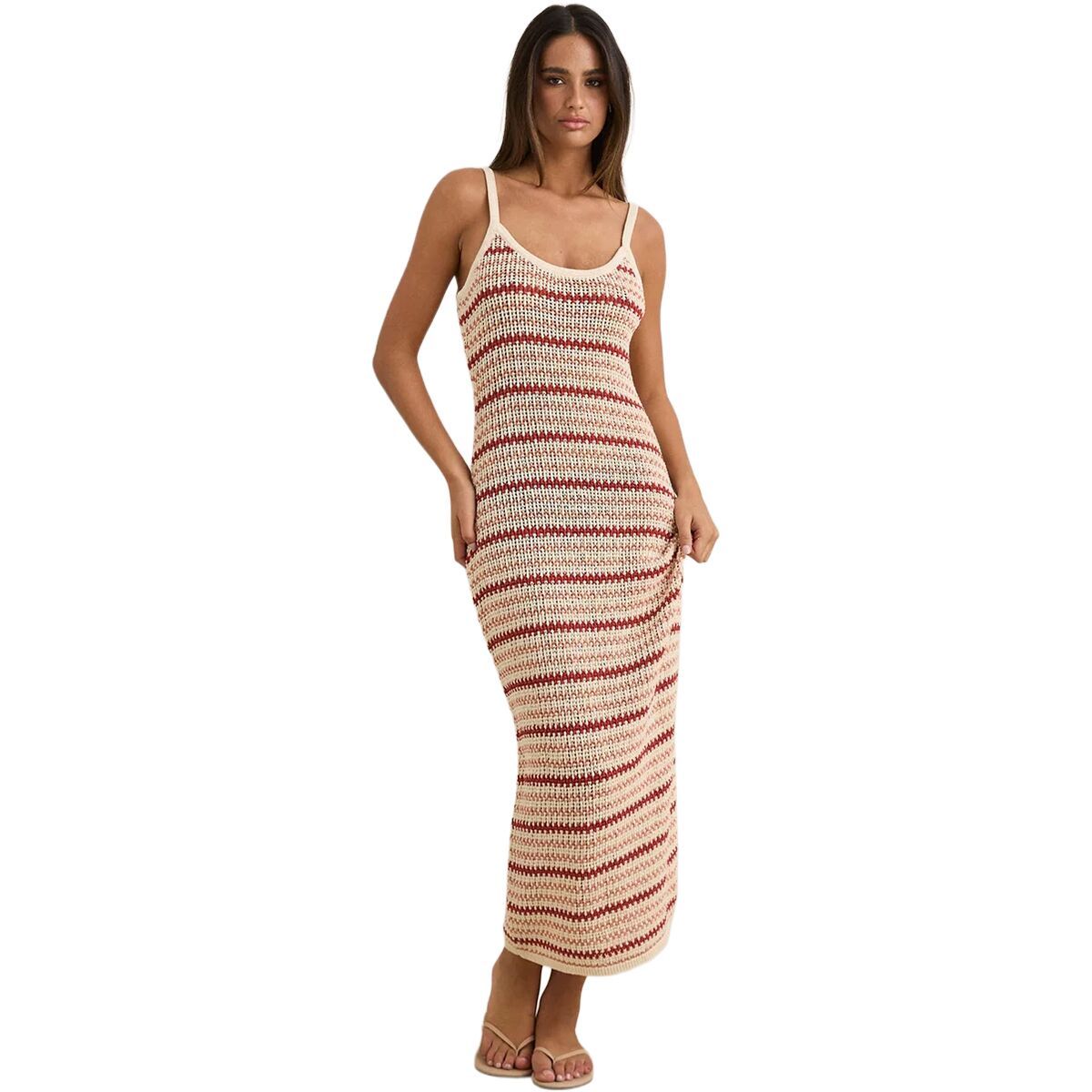 Image of Rhythm Tami Stripe Knit Maxi Dress - Women's Watermelon, XL