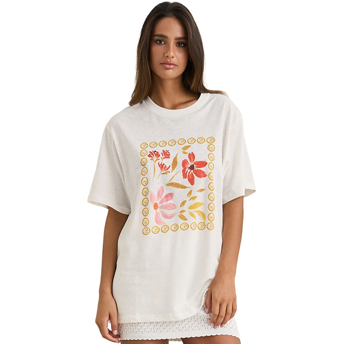 Image of Rhythm Wildflower Oversized T-Shirt - Women's Vintage White, L