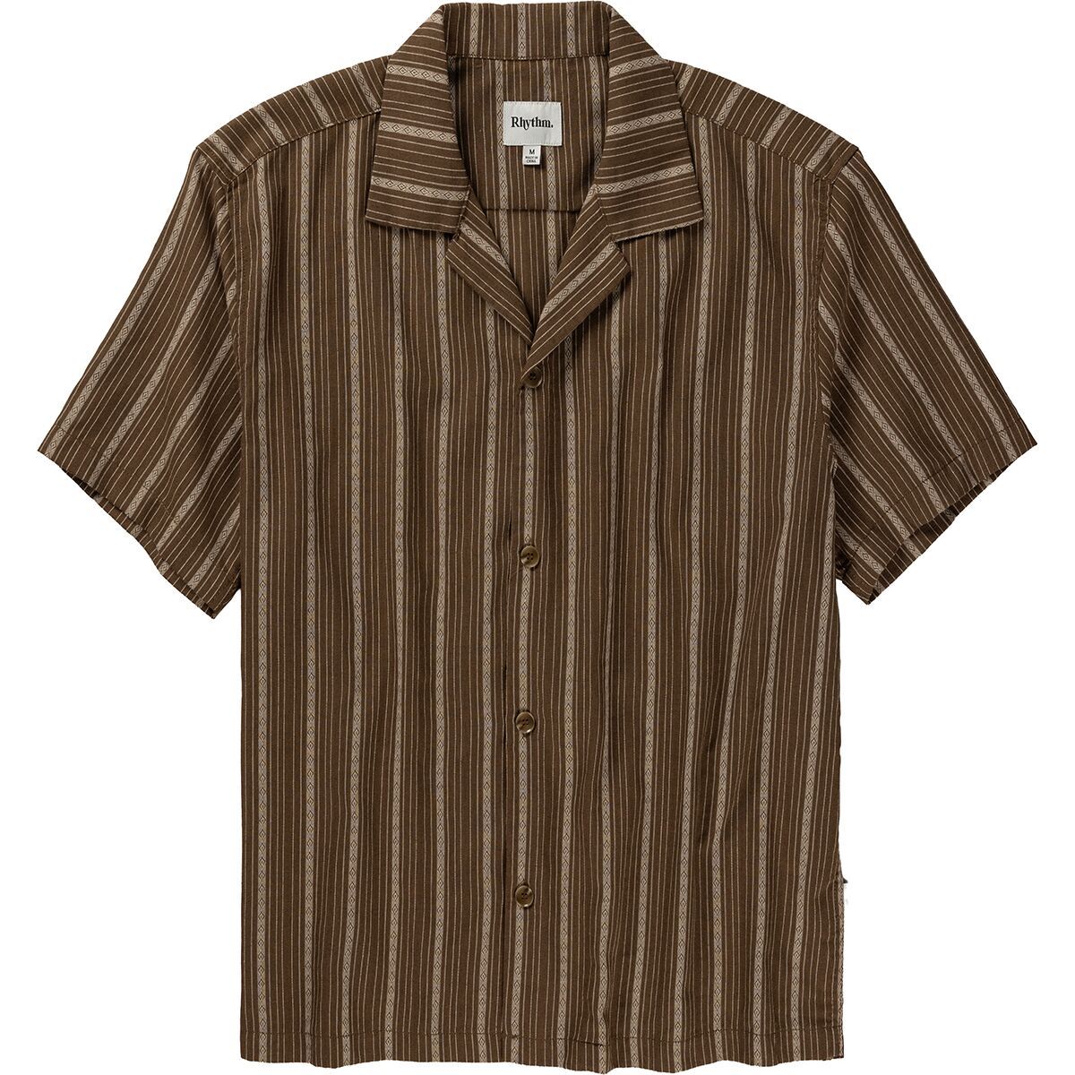 Image of Rhythm West Winds Stripe Short-Sleeve Shirt - Men's Earth, XL