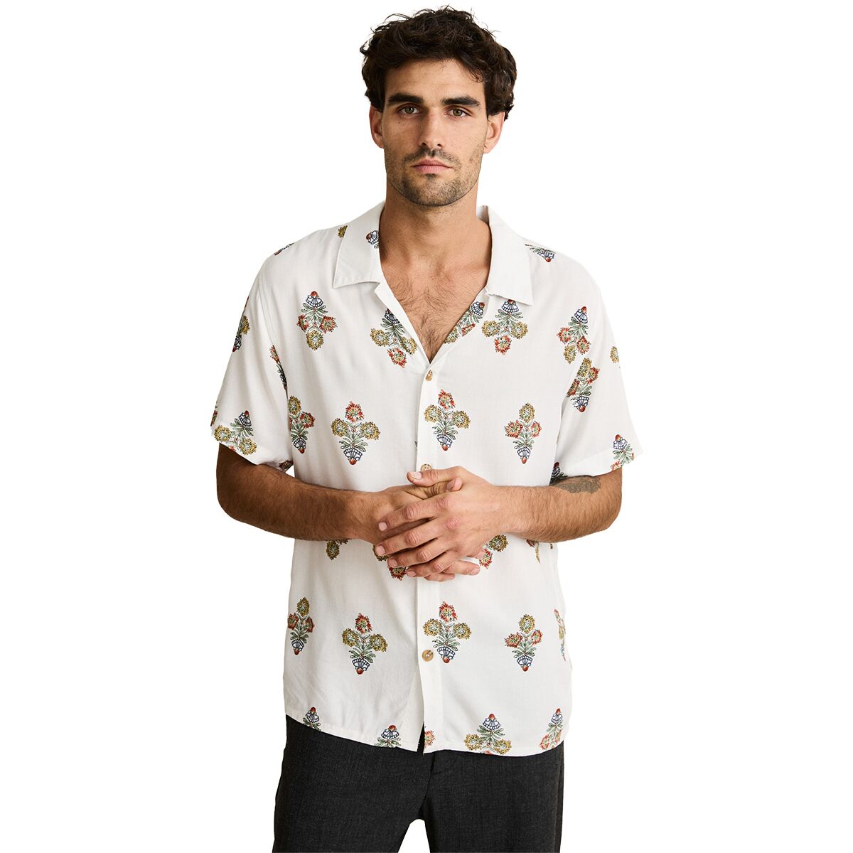 Image of Rhythm Bouquet Short-Sleeve Shirt - Men's Natural, M