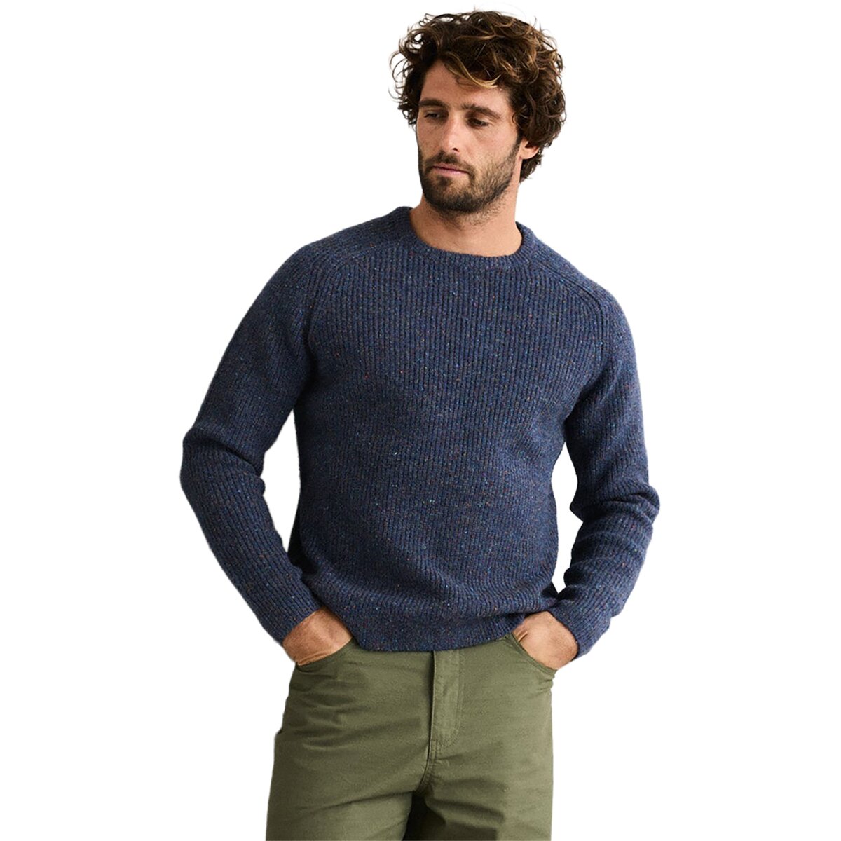 Rhythm Scramble Crew Knit Sweater - Men's Navy, XL