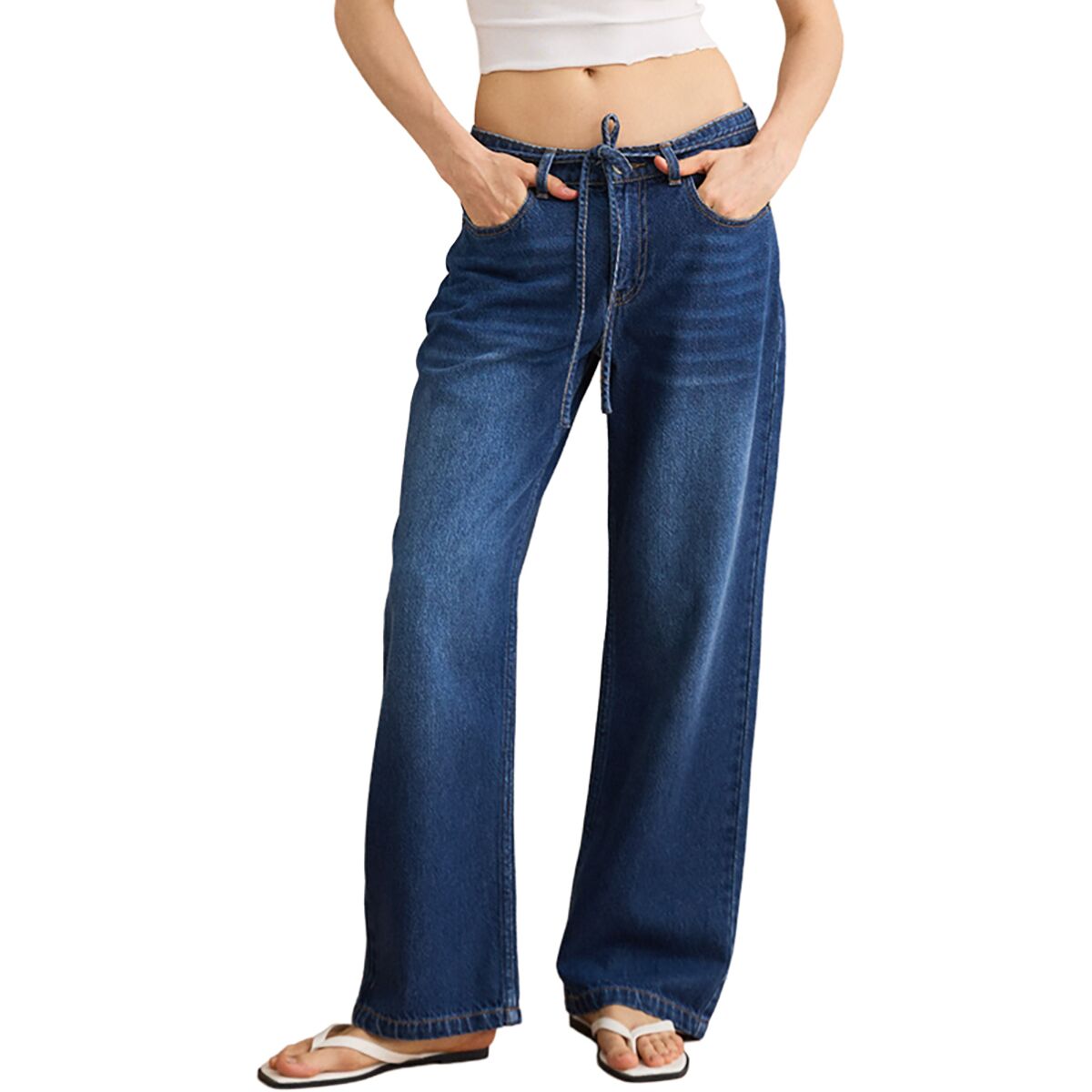 Image of Rhythm Charlie Low-Rise Denim Jean - Women's Dark Denim, 2