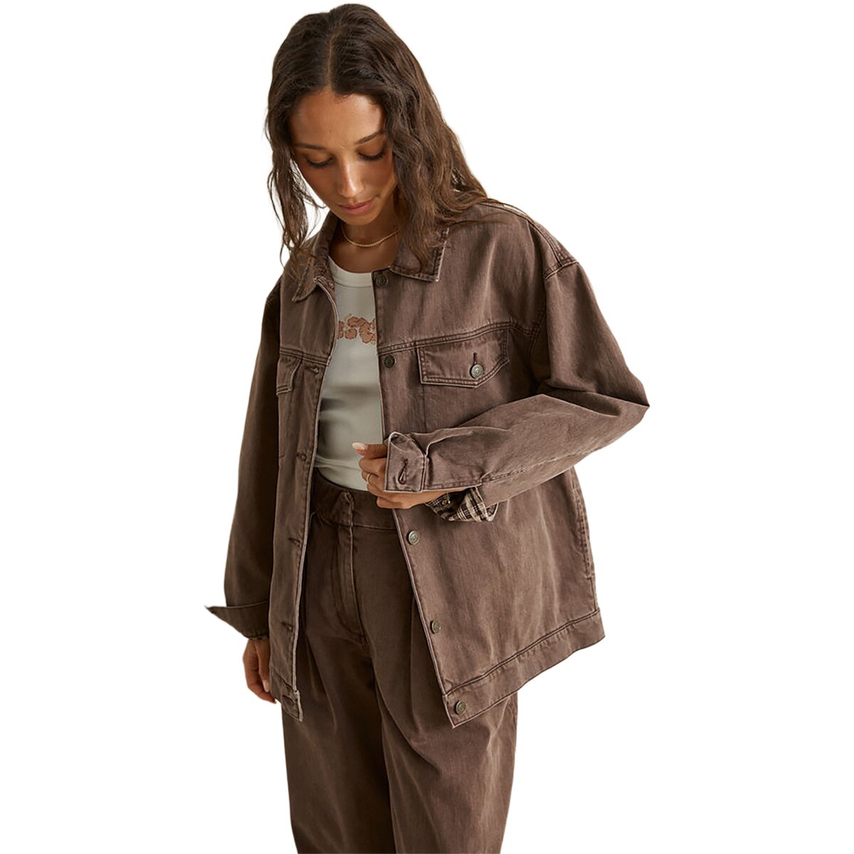 Rhythm Essential Oversized Jacket - Women's Chocolate, L
