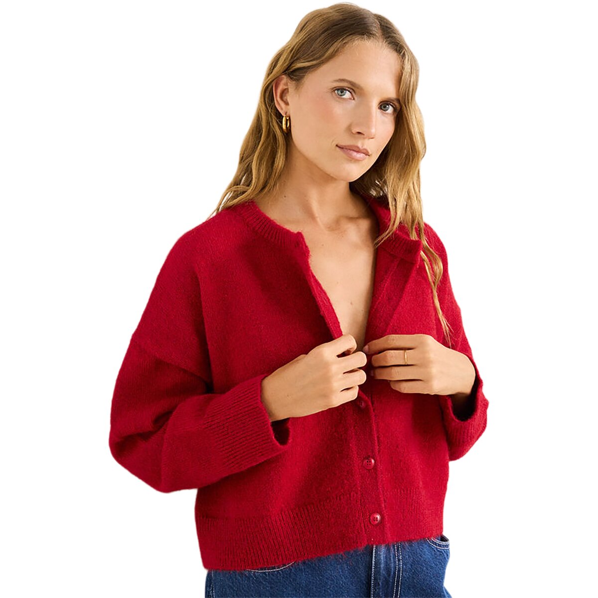 Rhythm Estelle Fluffy Cardigan - Women's Chilli, XL