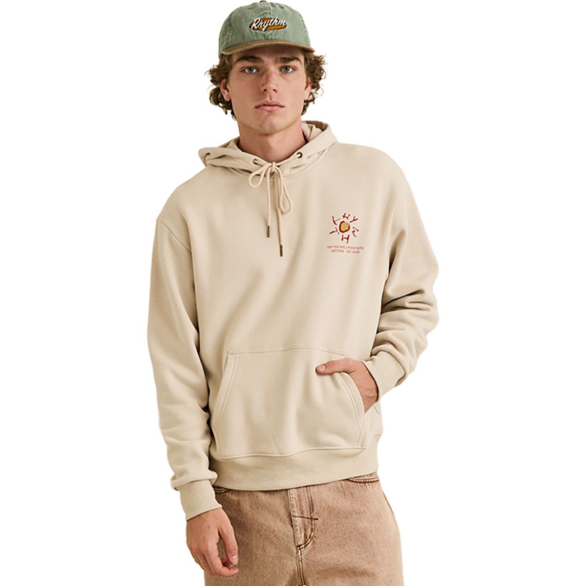 Image of Rhythm Cactus Fleece Hoodie - Men's Moonrock, M