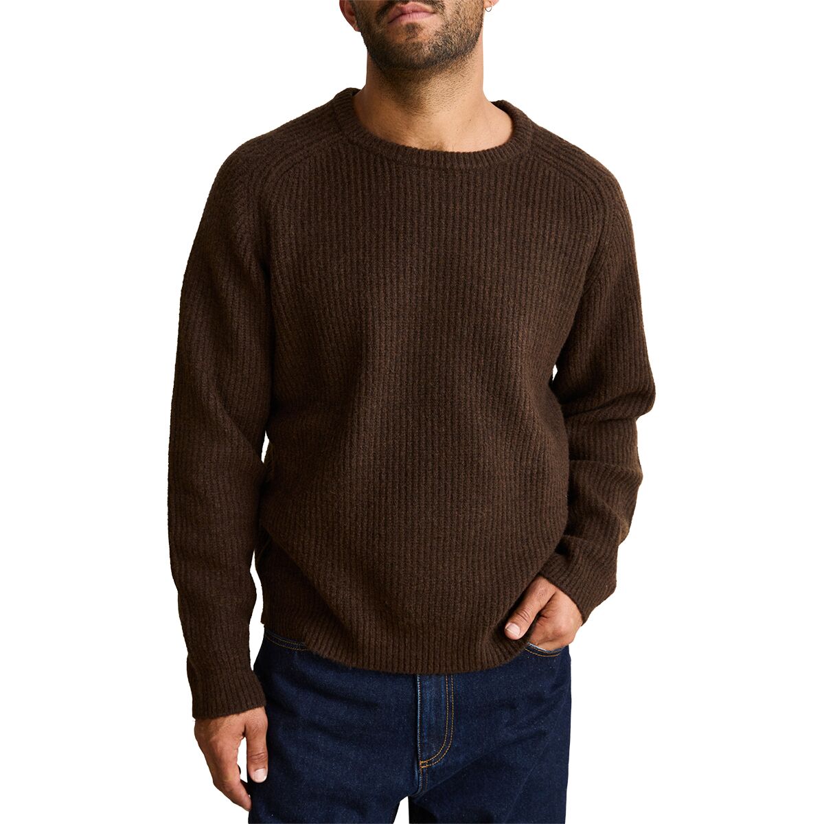 Image of Rhythm Vintage Waffle Knit Sweater - Men's Chocolate, S