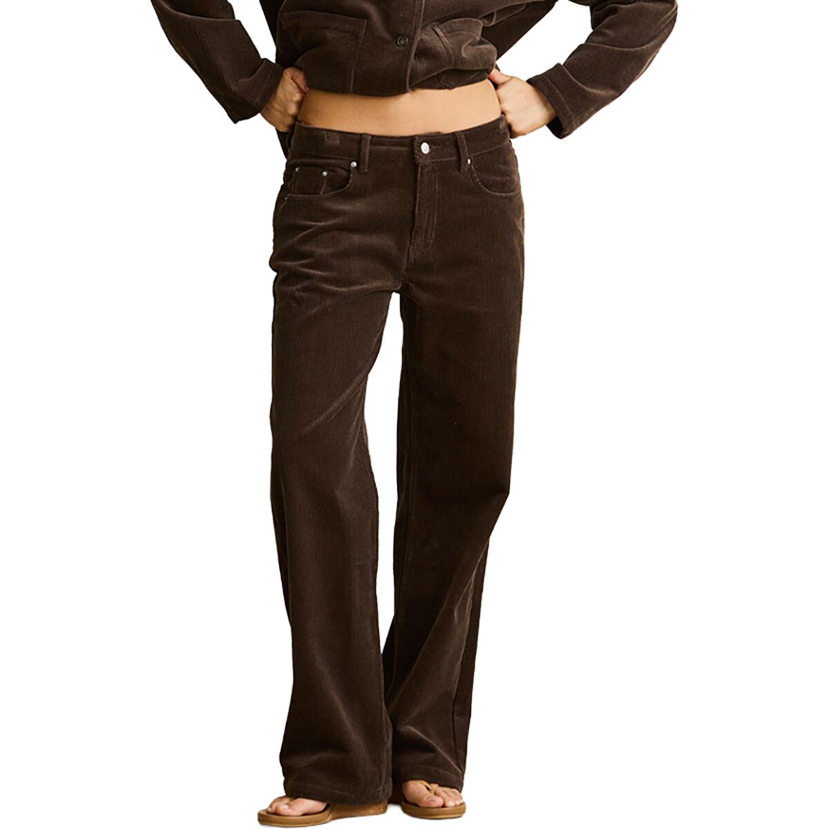 Image of Rhythm Luca Cord Pant - Women's Chocolate, 2