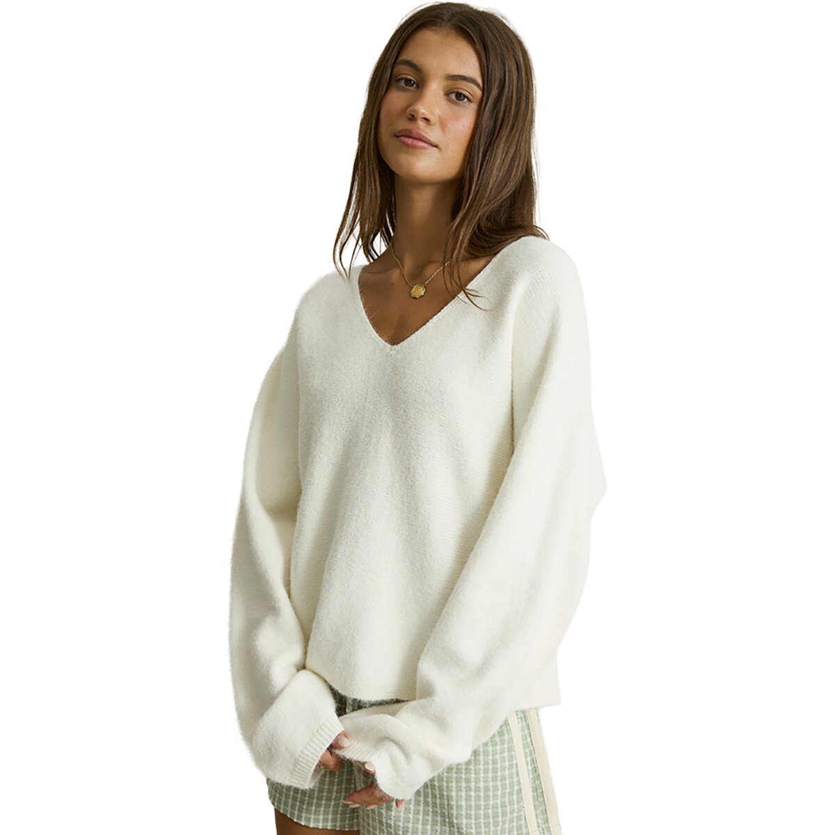 Rhythm Adele Oversized Long-Sleeve Knit Top - Women's Cream, L