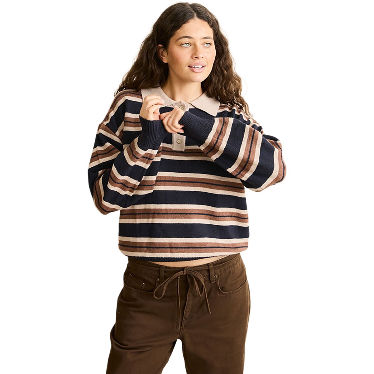 Rhythm Shoreline Rugby Sweater - Women's Sand, L