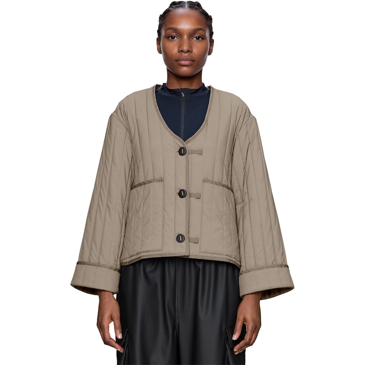 Image of Rains Banja Liner Bomber Jacket - Women's Cinder, S