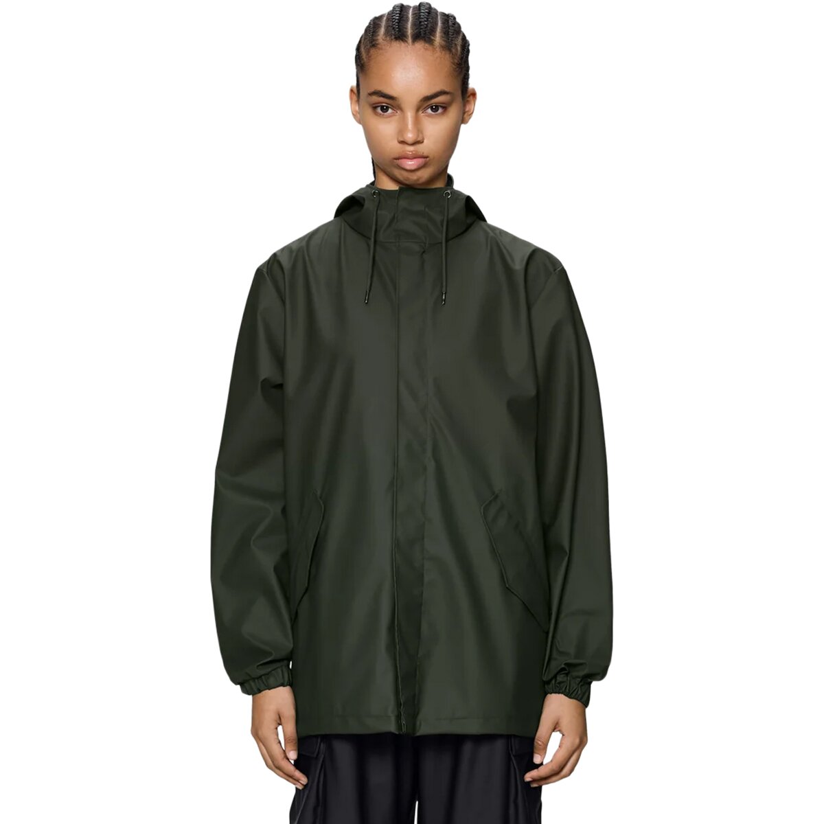 Image of Rains Fishtail Rain Jacket - Women's Green, XS