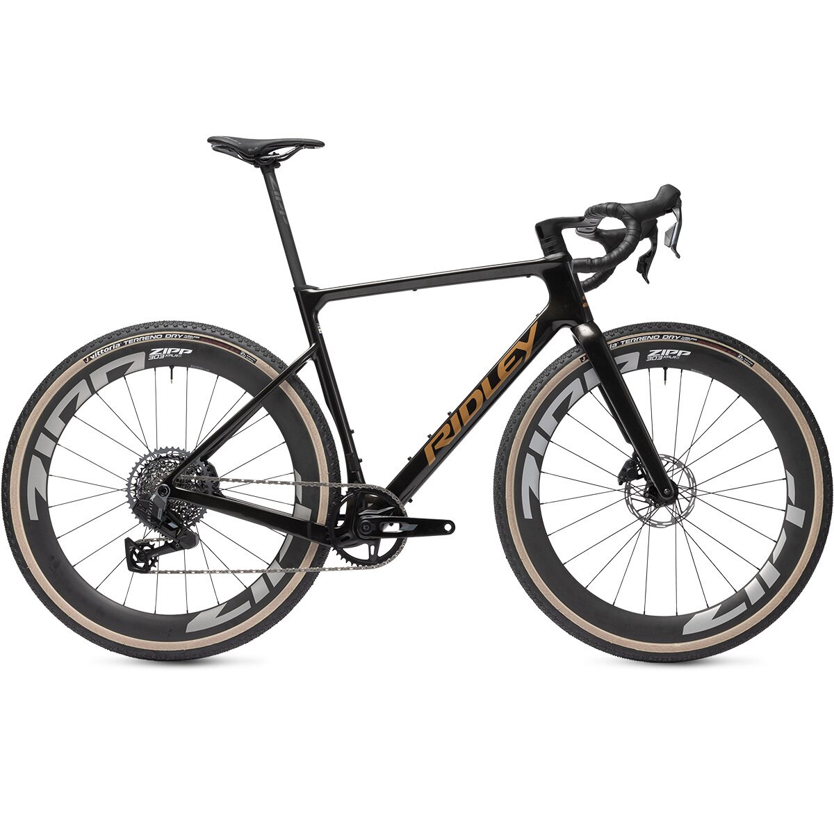 Image of Ridley ASTR Rival AXS XPLR 1x Carbon Wheel Exclusive Gravel Bike Black Metallic/Bronze Gold, M