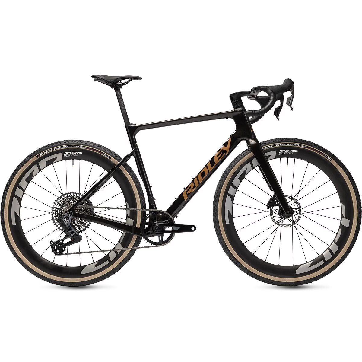 Image of Ridley ASTR Rival/GX AXS 1x Carbon Wheel Exclusive Gravel Bike Black Metallic/Bronze Gold, S