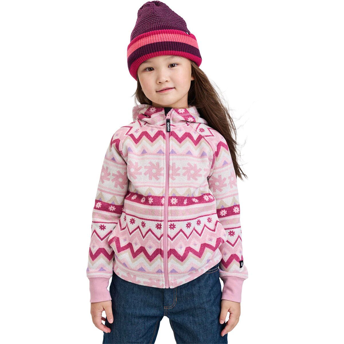 Image of Reima Northern Fleece Sweater - Kids' Grey Pink, 5