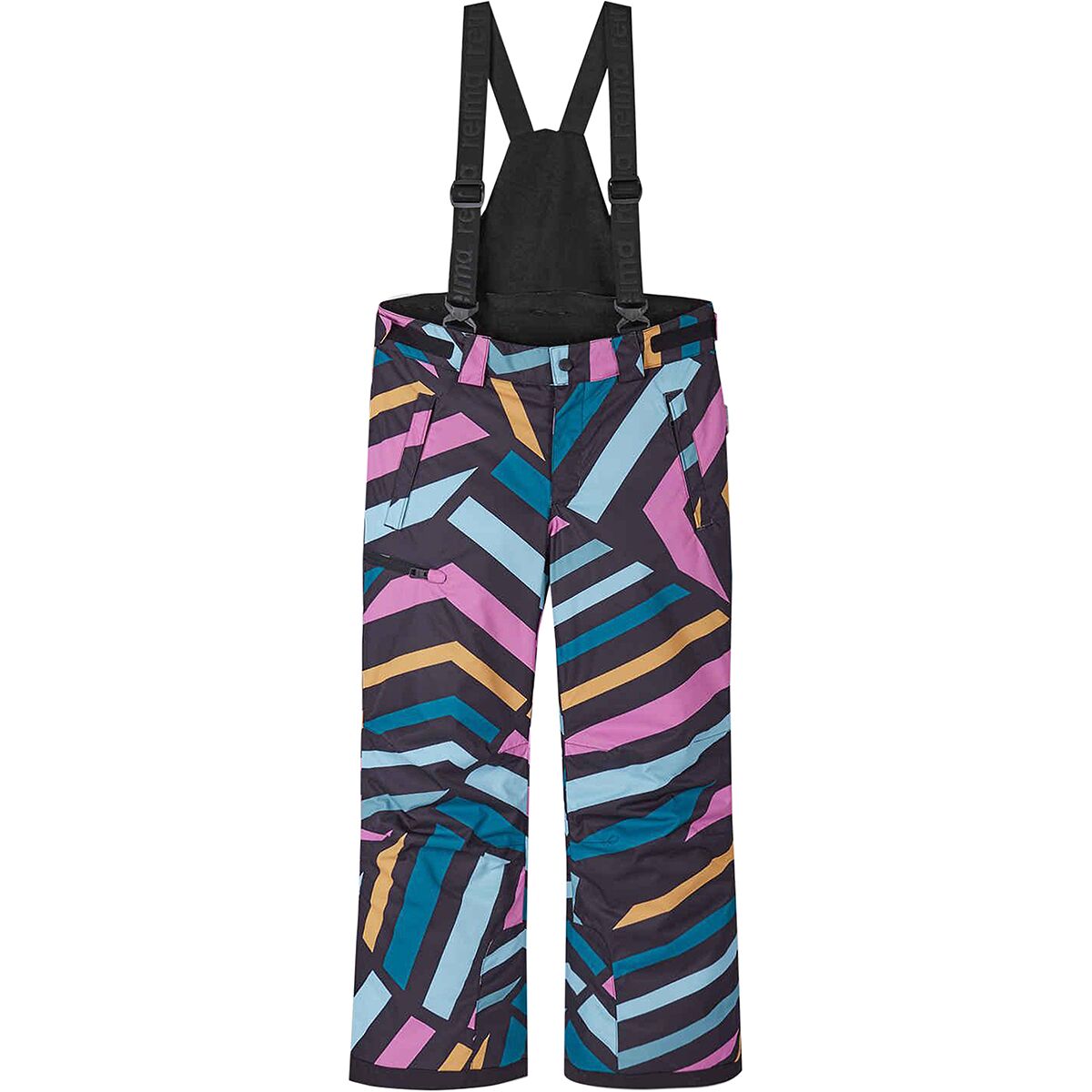 Reima Terrie Printed Ski Pant - Toddlers' Black Pastel Stripes