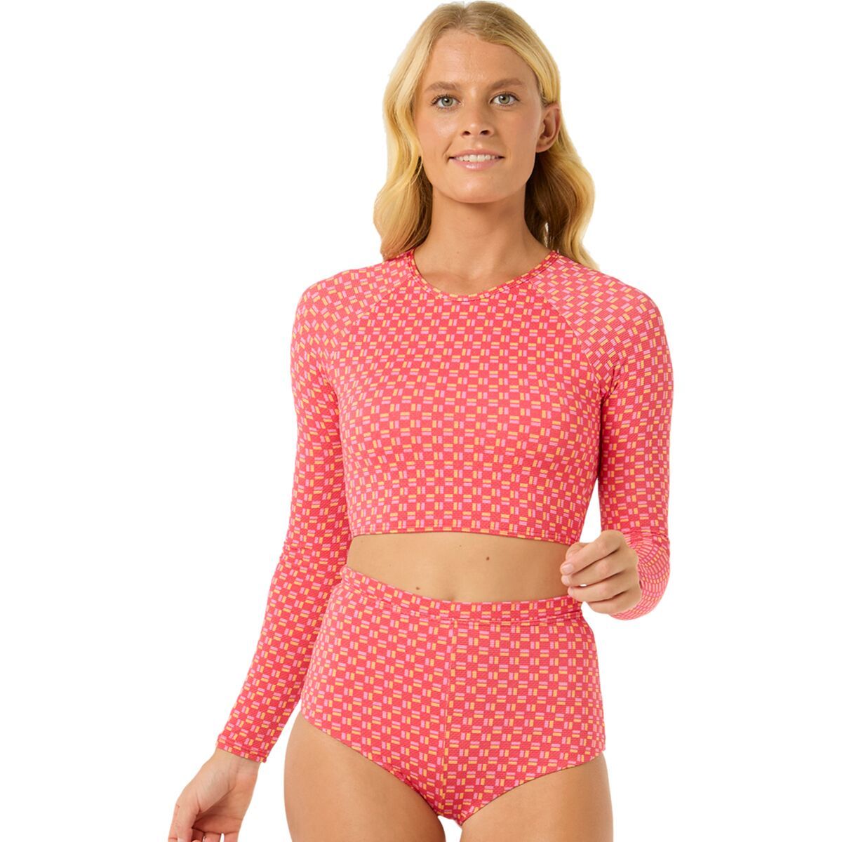 Image of Rip Curl Shell Cove Crop Rashguard Red, S