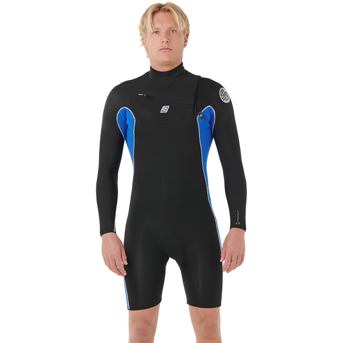 Image of Rip Curl Dawn Patrol Long-Sleeve 2/2 Chest Zip Spring Wetsuit - Men's Electric Cobalt, S