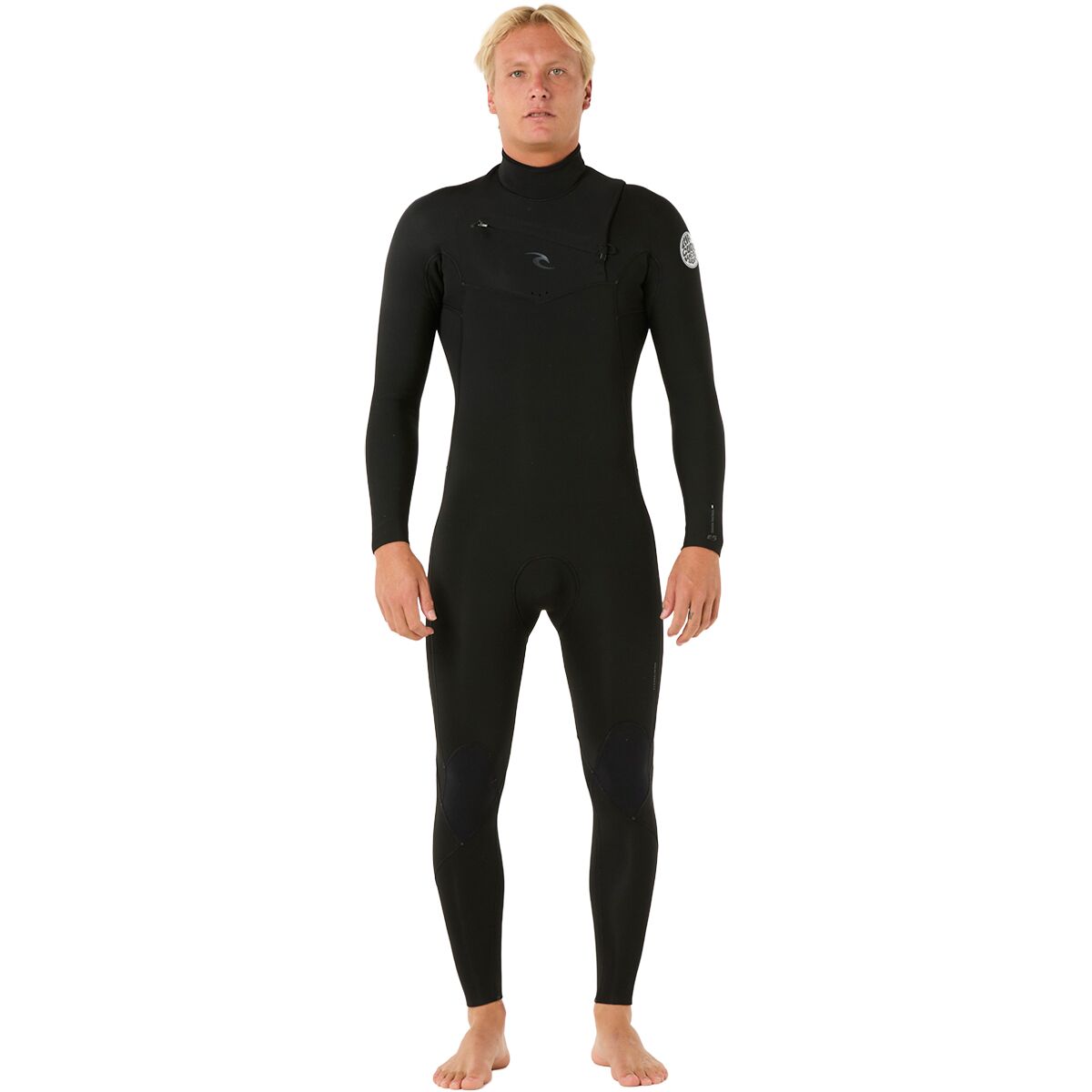 Image of Rip Curl Dawn Patrol 4/3 Chest-Zip Full Wetsuit - Men's Black, S