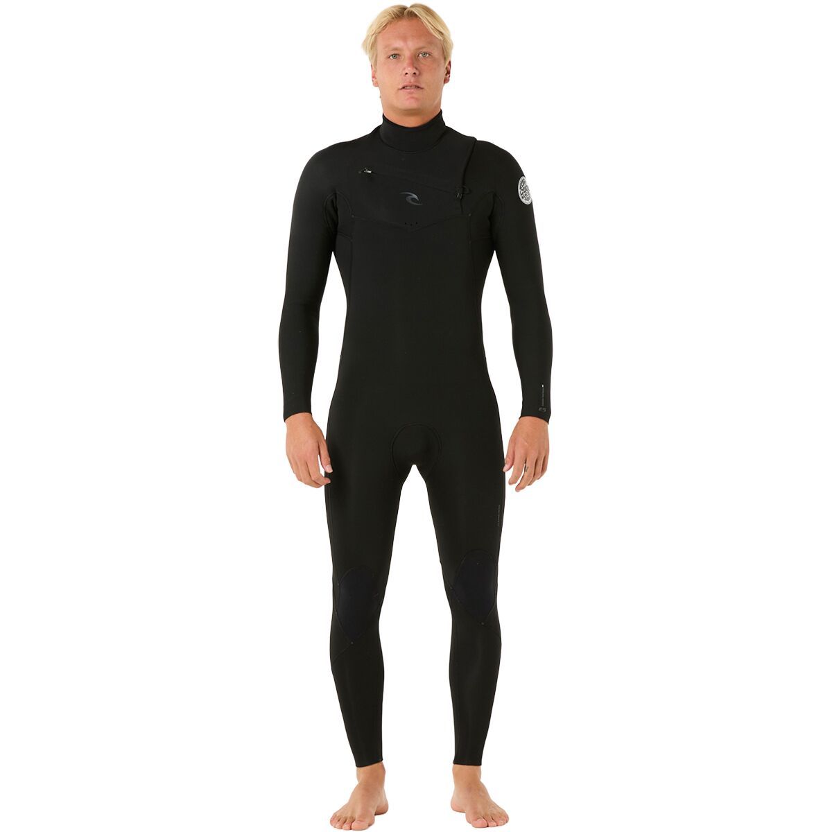 Image of Rip Curl Dawn Patrol 4/3 Chest-Zip Full Wetsuit - Men's Black, M