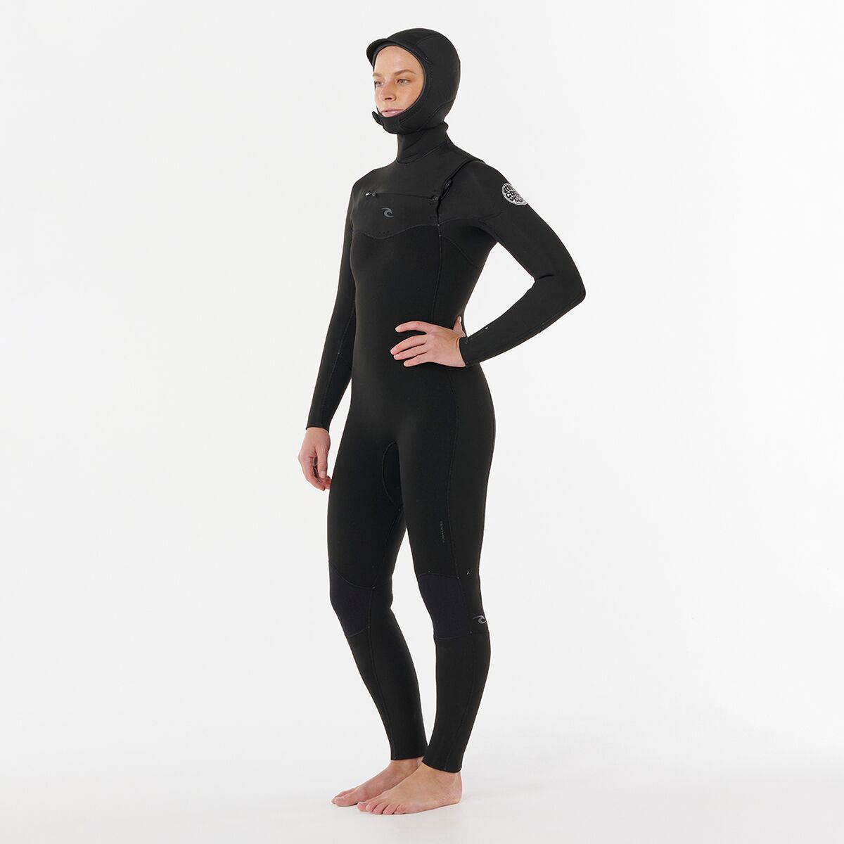 Rip Curl Dawn Patrol 5/4 Chest-Zip Hooded Wetsuit - Women's - Clothing