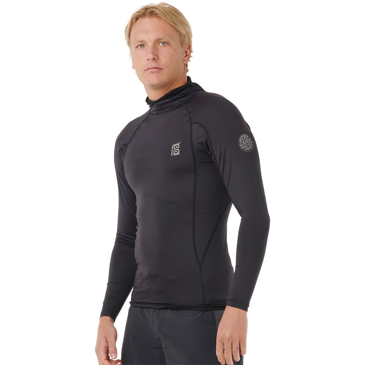 Image of Rip Curl Search UPF Perf Hood Long-Sleeve Rashguard - Men's Black, XL
