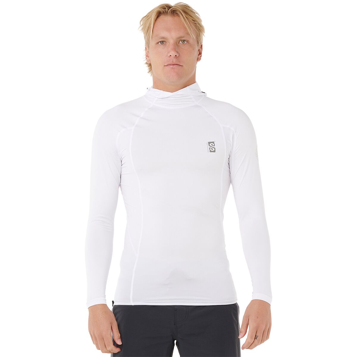 Image of Rip Curl Search UPF Perf Hood Long-Sleeve Rashguard - Men's White, S