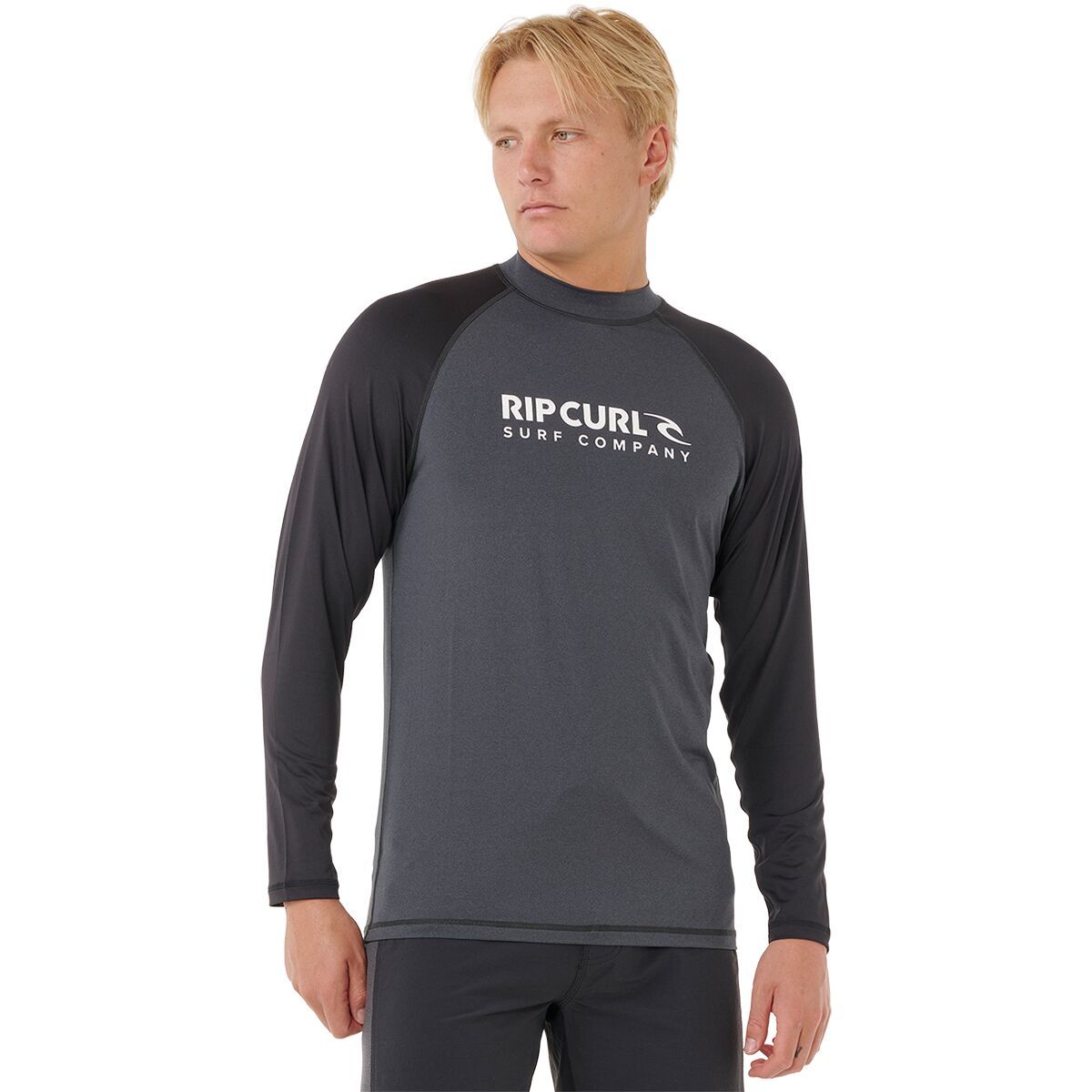 Image of Rip Curl Shock UPF Long-Sleeve Rashguard - Men's Black Marle, S
