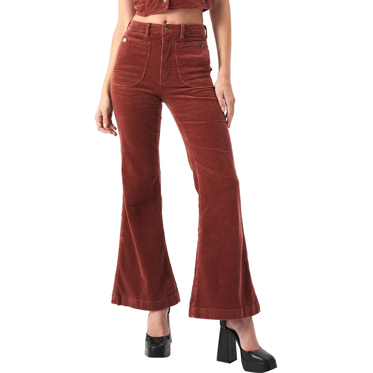 Image of Rolla's Eastcoast Flare Pant - Women's Brick Corduroy, 31