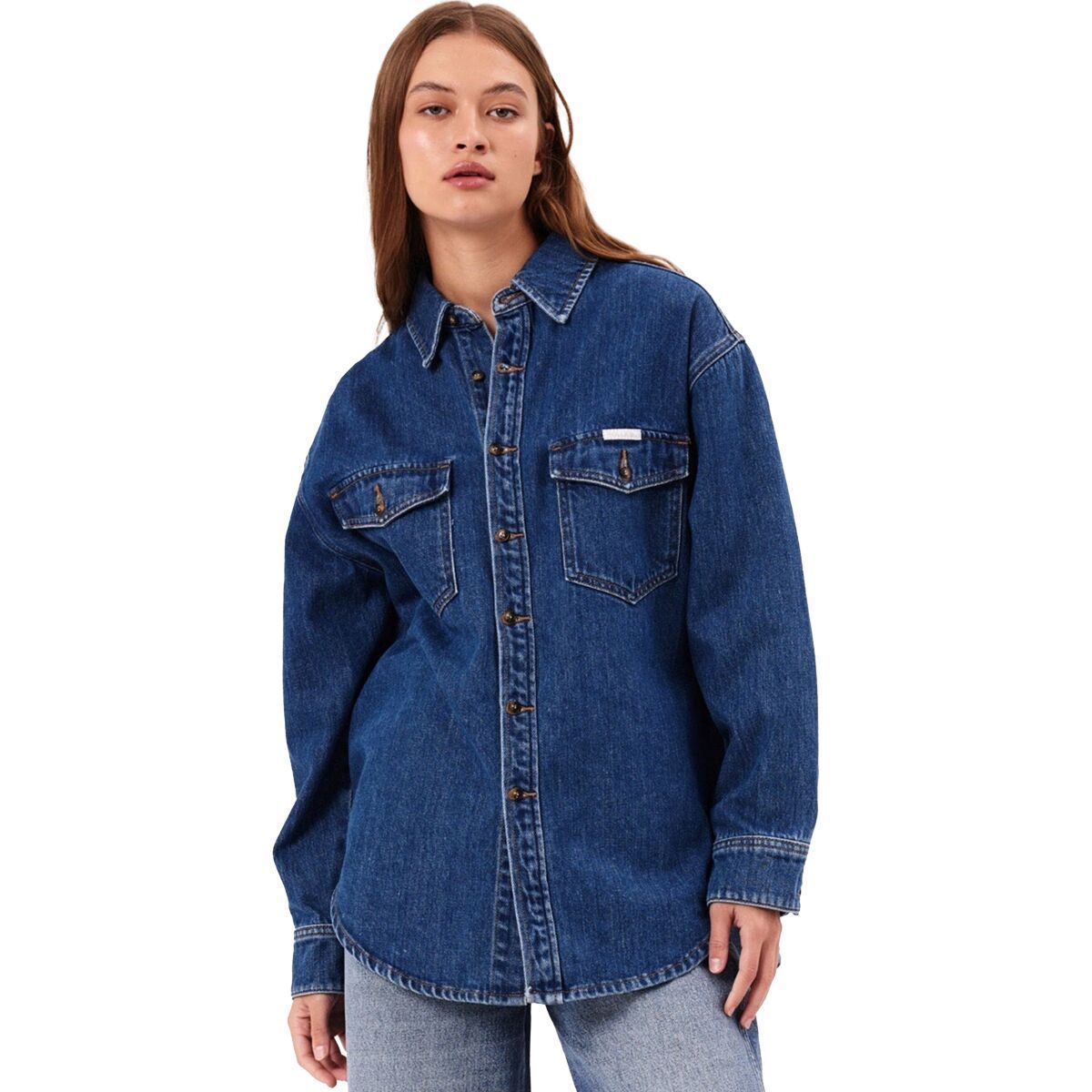 Image of Rolla's Classic Shacket - Women's Ashley Blue, M