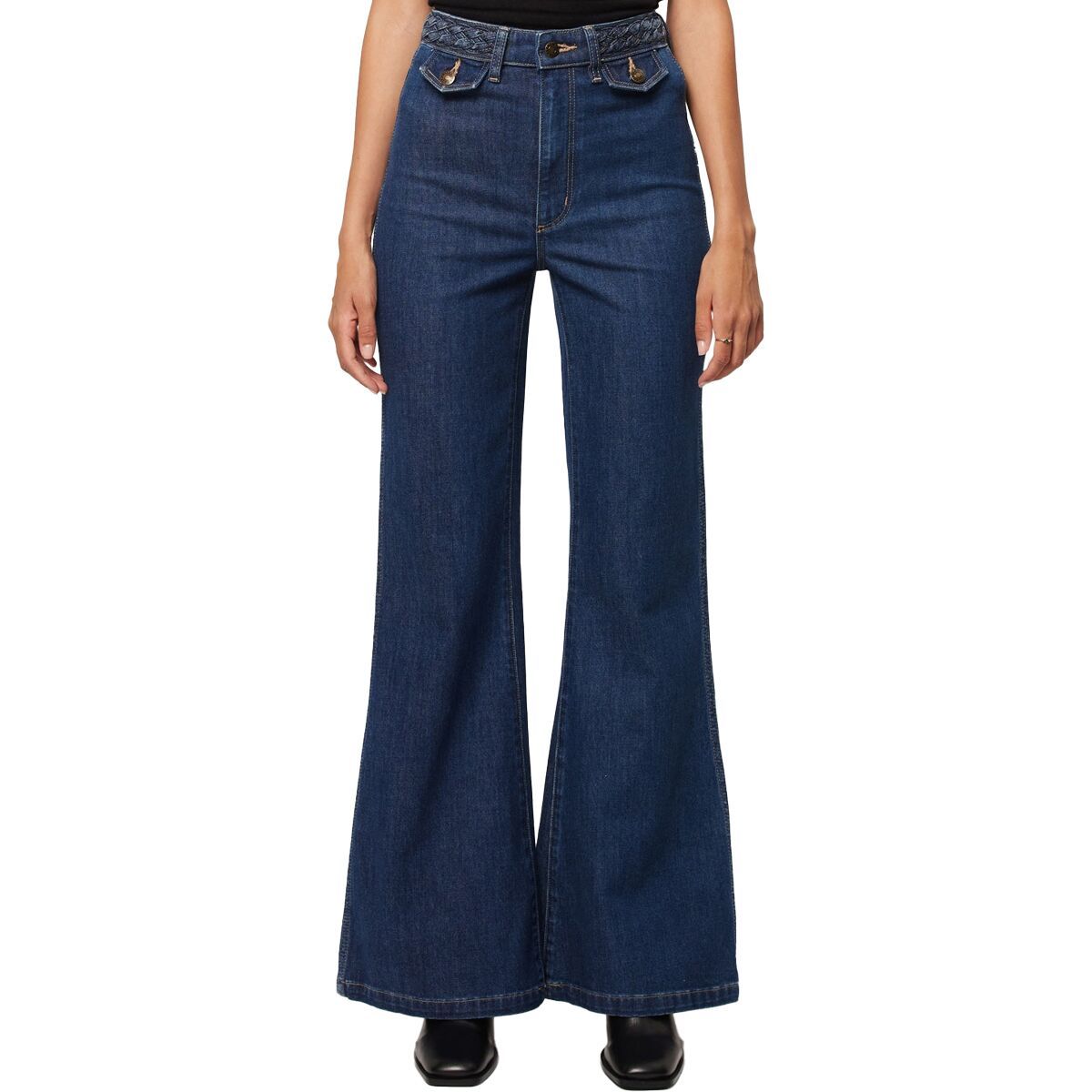 Image of Rolla's Eastcoast Flare Pant - Women's Deep Blue/Dark Vintage Indigo, 31